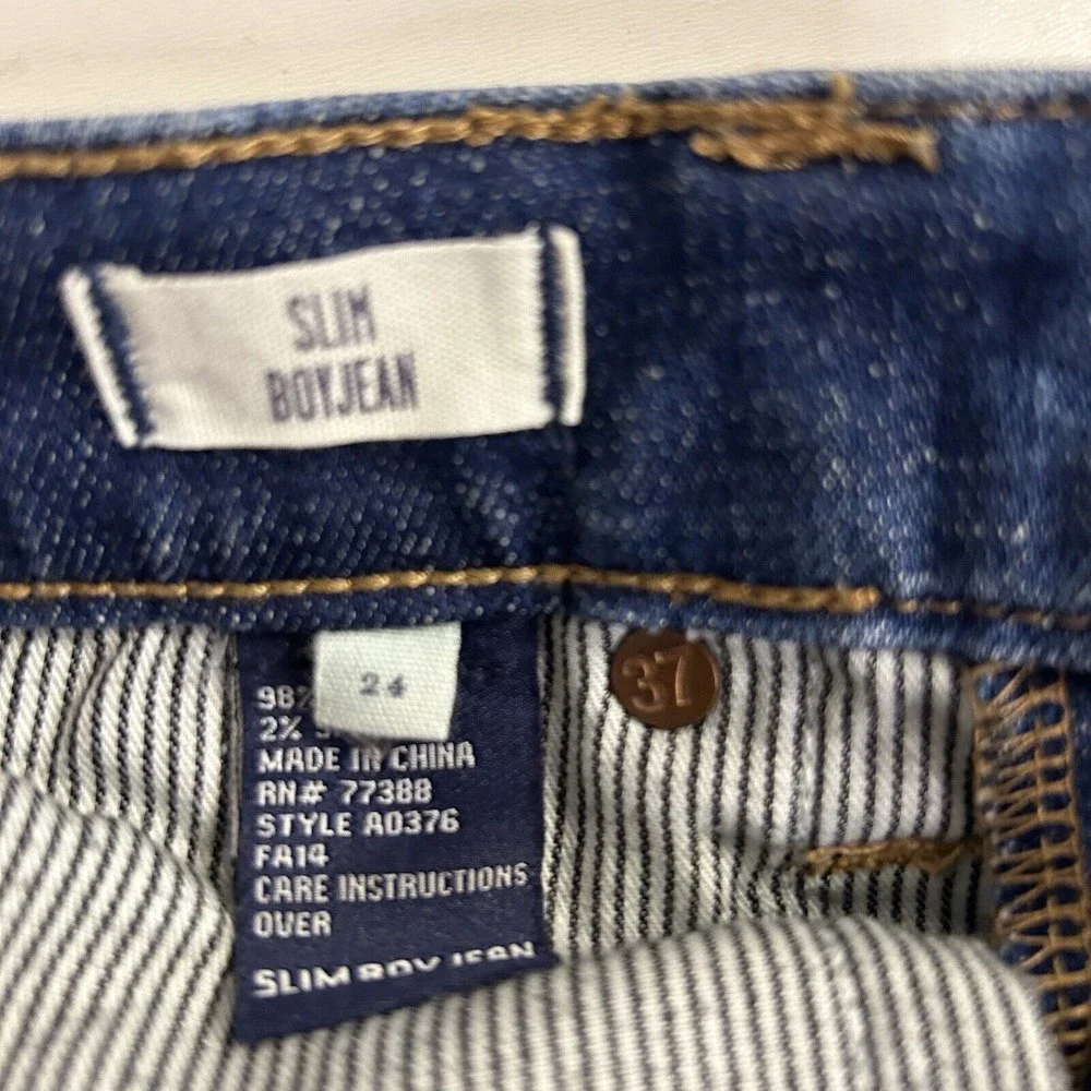 Madewell Jeans Womens Size 24 Slim Boy Jean Rip And Repair Distressed Jeans